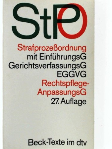 Strafprozessordnung mit - strafprozessordnung:,