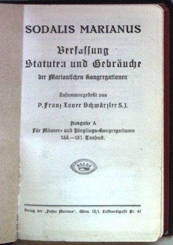 Sodalis marianus verfassung - marianus:,